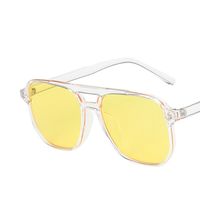 Fashion Geometric Double Beam Transparent Yellow Lens Sunglasses Wholesale Nihaojewelry sku image 1