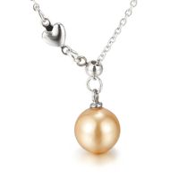 Korean Stainless Steel Shell Pearl Pendant Necklace Wholesale Nihaojewelry sku image 6