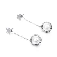 Korean Five-pointed Star Heart-shaped Pearl Earrings Wholesale Nihaojewelry sku image 1