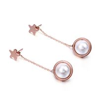 Korean Five-pointed Star Heart-shaped Pearl Earrings Wholesale Nihaojewelry sku image 3