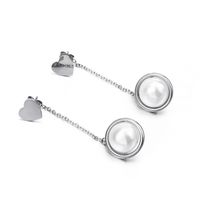 Korean Five-pointed Star Heart-shaped Pearl Earrings Wholesale Nihaojewelry sku image 4