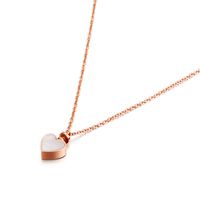 Heart 18K Gold Plated No Inlaid Shell Titanium Steel Wholesale sku image 2