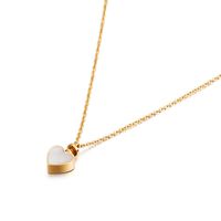 Heart 18K Gold Plated No Inlaid Shell Titanium Steel Wholesale sku image 3