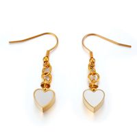 Heart 18K Gold Plated No Inlaid Shell Titanium Steel Wholesale sku image 7