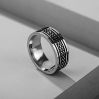 Vintage Titanium Steel Carved Thick Ring Wholesale Nihaojewelry sku image 22