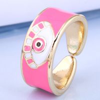 Fashion Real Gold Plated Contrasting Devil's Eye Open Ring Wholesale Nihaojewelry main image 2