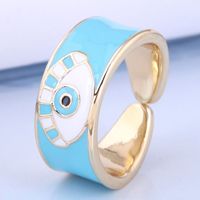 Fashion Real Gold Plated Contrasting Devil's Eye Open Ring Wholesale Nihaojewelry main image 3