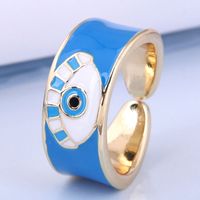 Fashion Real Gold Plated Contrasting Devil's Eye Open Ring Wholesale Nihaojewelry main image 5