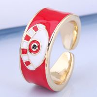 Fashion Real Gold Plated Contrasting Devil's Eye Open Ring Wholesale Nihaojewelry main image 7