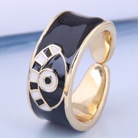 Fashion Real Gold Plated Contrasting Devil's Eye Open Ring Wholesale Nihaojewelry sku image 4
