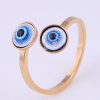 Simple Stainless Steel Devil Eye Opening Ring Wholesale Nihaojewelry sku image 1