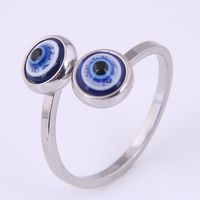 Simple Stainless Steel Devil Eye Opening Ring Wholesale Nihaojewelry sku image 2