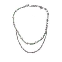 Vente En Gros Collier Empilable En Acier Titane Et Diamants Irréguliers En Jade Nihaojewelry main image 6