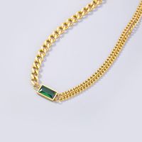Wholesale Jewelry Gold Plated Stainless Steel Emerald Necklace Nihaojewelry main image 4