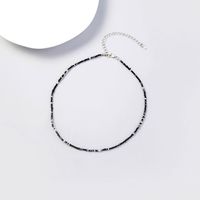 Wholesale Bohemian Black Simple Rice Bead Woven Flower Necklace Nihaojewelry main image 5