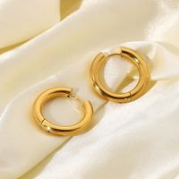 Circle Plating Stainless Steel No Inlaid Gold Plated Earrings main image 2