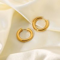 Circle Plating Stainless Steel No Inlaid Gold Plated Earrings main image 3