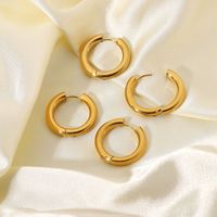 Circle Plating Stainless Steel No Inlaid Gold Plated Earrings main image 5