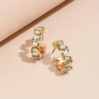 Wholesale Jewelry C-shaped Color Diamond Earring Nihaojewelry main image 5