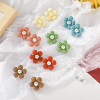 Acrylic Color Pearl Flower Cute Earrings Wholesale Jewelry Nihaojewelry main image 5
