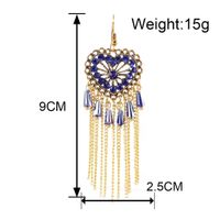 Heart Shape Diamond Chain Tassel Ethnic Style Earrings Wholesale Jewelry Nihaojewelry main image 6