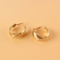 Alliage Simple Enroulement Géométrique Petites Boucles D&#39;oreilles Bijoux En Gros Nihaojewelry main image 3
