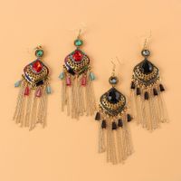 Alloy Color Diamond Geometric Ethnic Style Long Earrings Wholesale Jewelry Nihaojewelry main image 5