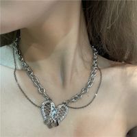 Wholesale Hollow Heart Titanium Steel Double Tassel Necklace Nihaojewelry main image 4