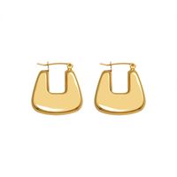 Vente En Gros Boucles D&#39;oreilles En Forme De U En Acier Titane Plaqué Or 18 Carats Nihaojewelry main image 6