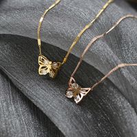 Titanium Steel 18K Gold Plated Sweet Butterfly Necklace main image 1
