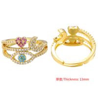 Wholesale Jewelry Eye Star Moon Copper Inlaid Zircon Open Ring Nihaojewelry main image 1