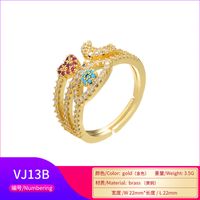 Wholesale Jewelry Eye Star Moon Copper Inlaid Zircon Open Ring Nihaojewelry main image 3