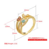 Vente En Gros Bijoux Oeil Étoile Lune Cuivre Incrusté De Zircon Bague Ouverte Nihaojewelry main image 4