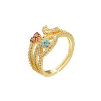 Wholesale Jewelry Eye Star Moon Copper Inlaid Zircon Open Ring Nihaojewelry main image 5