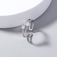 Wholesale Simple Micro-inlaid Zircon Double Ring Nihaojewelry main image 6