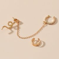 Wholesale Jewelry Snake-shaped Stud Long One-piece Chain Ear Clip Nihaojewelry main image 5