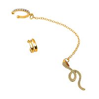 Wholesale Jewelry Snake-shaped Stud Long One-piece Chain Ear Clip Nihaojewelry main image 6