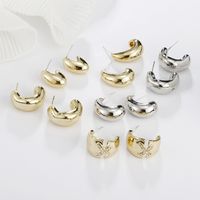 Metal Geometric Small Bean Irregular Simple Earrings Wholesale Jewelry Nihaojewelry main image 1