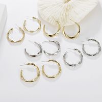 Irregular Twisted Simple Circular Metal Earrings Wholesale Jewelry Nihaojewelry main image 1