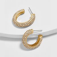 Fashion C Shape Plating Alloy Artificial Gemstones Earrings Ear Studs main image 1