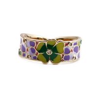 Fashion Dripping Color Flower Copper Open Ring Wholesale Nihaojewelry main image 4