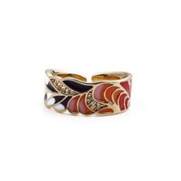 Fashion Dripping Color Flower Copper Open Ring Wholesale Nihaojewelry main image 6