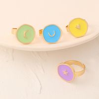 Cross-border European And American Personalized Fresh Jelly Color Drop Oil Pendant Female Creative Star Moon Alloy Drop Oil Necklace main image 5