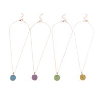 Cross-border European And American Personalized Fresh Jelly Color Drop Oil Pendant Female Creative Star Moon Alloy Drop Oil Necklace main image 6