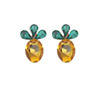 Ez1954 New Creative Ornament Personality Fashion Bohemian Crystal Pineapple Resin Earrings Female Stud Earrings main image 6