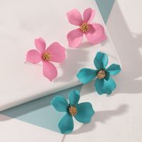 Wholesale Jewelry Paint Flower Shape Stud Earrings Nihaojewelry main image 1