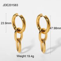 Wholesale Fashion 18k Gold-plated Stainless Steel Gold Chain Earrings Nihaojewelry sku image 1