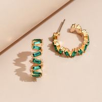 Wholesale Jewelry C-shaped Color Diamond Earring Nihaojewelry sku image 1