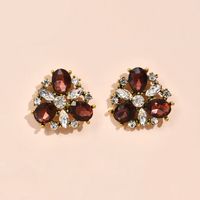 Wholesale Jewelry Triangle Inlaid Rhinestone Stud Earrings Nihaojewelry sku image 2