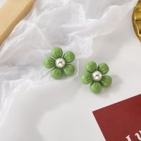 Acrylic Color Pearl Flower Cute Earrings Wholesale Jewelry Nihaojewelry sku image 3